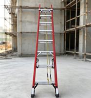 Échelle télescopique en aluminium de 24 pieds, échelle robuste, échelle de toit portable pour les travailleurs professionnels
