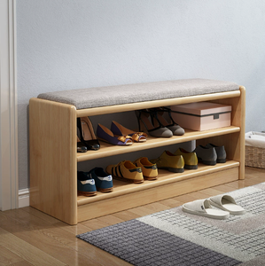 Panca <span class=keywords><strong>scarpiera</strong></span> multifunzionale in legno con mobile contenitore per ingresso e cuscino morbido, <span class=keywords><strong>dimensioni</strong></span> precise, prodotta in Cina - Product Image 1
