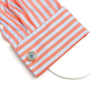 Boutons de manchette pour hommes minimalistes créatifs à succès avec un design floral vert en forme d'engrenage Boutons de manchette de haute qualité - Product Image 6