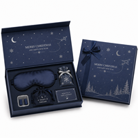 Kit de Voyage pour le Sommeil, Boîte Pliable de Noël en Carton Gris 1200gsm Doux au Toucher, Emballage Plat, Boîte Cadeau Magnétique Pliante