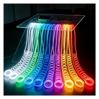 Fil néon EL avec alimentation AC110V/240V. Constant/Flash/Activé par le son. Multicolore, pliable et découpable. Pour la scène, le karaoké, les boîtes de nuit, les projets artistiques
