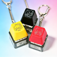 Porte-clés de clavier lumineux en acrylique imprimé UV personnalisé sur le thème de l'anime pour le soulagement du stress