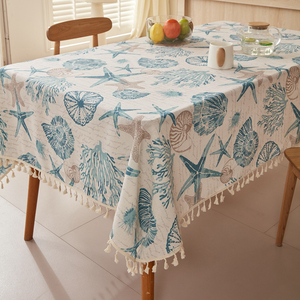 Biển màu xanh động vật mô hình in bảng Bìa Linen bảng vải cho các sự kiện khăn trải bàn tiệc cưới khách sạn nhà hàng - Product Image 4