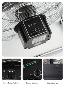 Voiture à 3 pales de 16 pouces avec ventilateur solaire électrique rechargeable grand vent ventilateur de sol solaire extérieur - Product Image 2