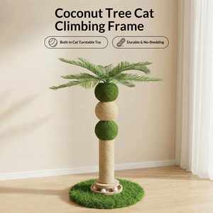 Griffoir pour chat en forme de cocotier avec jouet tournant, décoration palmier artificiel, griffoir en sisal pour chats d'intérieur - Product Image 1