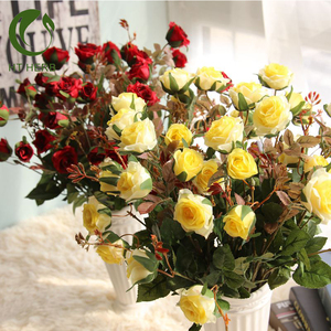 <span class=keywords><strong>Bouquet</strong></span> <span class=keywords><strong>de</strong></span> roses artificielles, fausses <span class=keywords><strong>fleurs</strong></span> décoratives, pour un mariage, pour décorer, en plastique, échantillon gratuit - Product Image 5