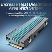 JEYI OEM 2 Pack M2 Heatsink PS5 PC Slim 7mm Tinggi Profil Rendah Aluminium Konvektif Pendingin NVMe Pasif Berkualitas Tinggi Kecepatan Tinggi