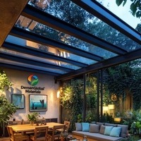 Véranda en aluminium GREATMEN, serre, jardin d'hiver, pièce en verre pour villa, extérieur, avec isolation thermique, sur mesure