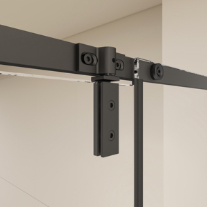 Mampara de Ducha de Vidrio Templado con Marco de Acero Inoxidable Negro, Juego de Herrajes y Bisagras, para Baño de Hotel, Esquina Cuadrada, de Fábrica - Product Image 3