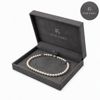 Coffret de colliers rigides gravés, faits main, écologiques, blancs, violets et noirs, pour emballage cadeau de mariage ou de fiançailles