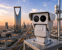 Caméra thermique PTZ multisensorielle longue portée avec télémètre laser pour la surveillance des frontières