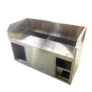 Évier commercial carré à cuve unique VICTORY KITCHEN en acier inoxydable 304, design industriel, installation sur comptoir, surface polie, robinet - Product Image 4