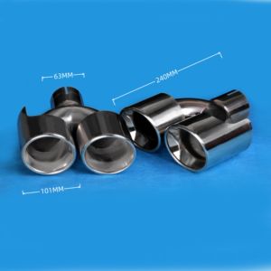 Embout d'échappement chromé poli de 4 pouces en forme de Y, poisson <span class=keywords><strong>volant</strong></span>, bord roulé, acier inoxydable, embout de silencieux double pour voiture - Product Image 2