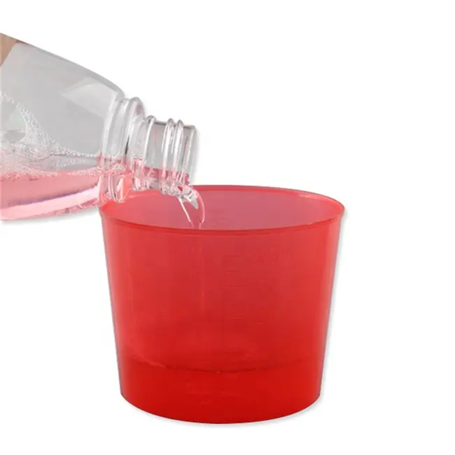 200ML PE plastic medical measuring cupdisposable colored custom chemical lab kitchen use plastic measuring cups