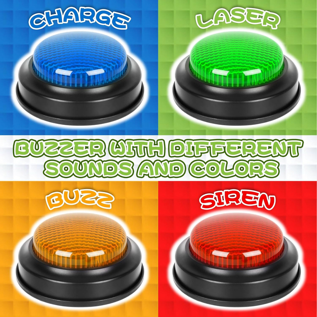 Teaching Resources Plastic Answer Buzzers Set 4Pcs Pack Quiz Buzzer Game Sound Effect Buzzer Button