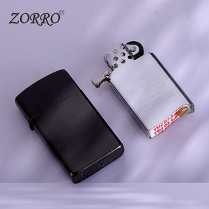 Briquet à kérosène ZORRO/Zorro Z909/909S pour <span class=keywords><strong>femme</strong></span>, élégant, corps étroit, en laiton, coupe-vent, gravable, motifs personnalisés, <span class=keywords><strong>luxe</strong></span> discret - Product Image 4