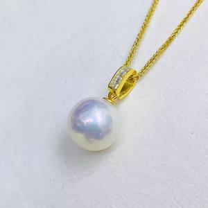 Colgante de Plata de Ley 925 31356DIY con Cuentas Redondas de 10-11 mm, Colgante de Moda para Mujer con Perlas de Lujo - Product Image 2