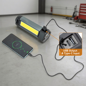 <span class=keywords><strong>Lampe</strong></span> de travail portable COB LED, lumière puissante, étanche IP54, 20W, corps en aluminium, trépied, <span class=keywords><strong>lampe</strong></span> de travail rechargeable pour entrepôt - Product Image 3