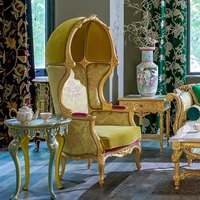 Chaise de luxe néoclassique française à dossier haut-Fauteuil de loisirs vintage au design de cage à oiseaux d'inspiration chinoise pour la décoration de villa