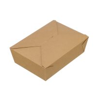 Boîte à lunch en papier kraft biodégradable, qualité alimentaire, emballage jetable brun pour plats à emporter, fourniture d'usine
