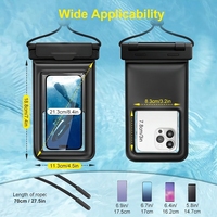 Étui de téléphone étanche professionnel IPX8 avec joint de verrouillage triple couche pour la plongée, le surf et la natation