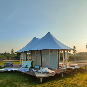 Tienda de campaña de lujo para glamping permanente con baño, estilo safari - Product Image 2