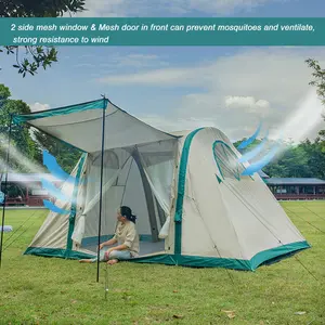 Tenda Oxford lipat otomatis ganda portabel, untuk perjalanan luar ruangan tenda berkemah tiup UNTUK KELUARGA 6 penggunaan mendaki musim panas
