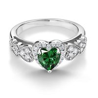 Bague de fiançailles et de mariage en émeraude de laboratoire, bijoux Madonna, mode, pierre précieuse de laboratoire, bague en diamant en forme de cœur