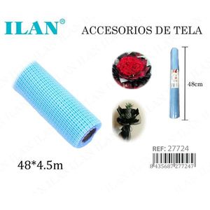 Tessuto in tulle blu Ilan, 48 cm x 4,5 m, accessorio per composizioni floreali - Product Image 3