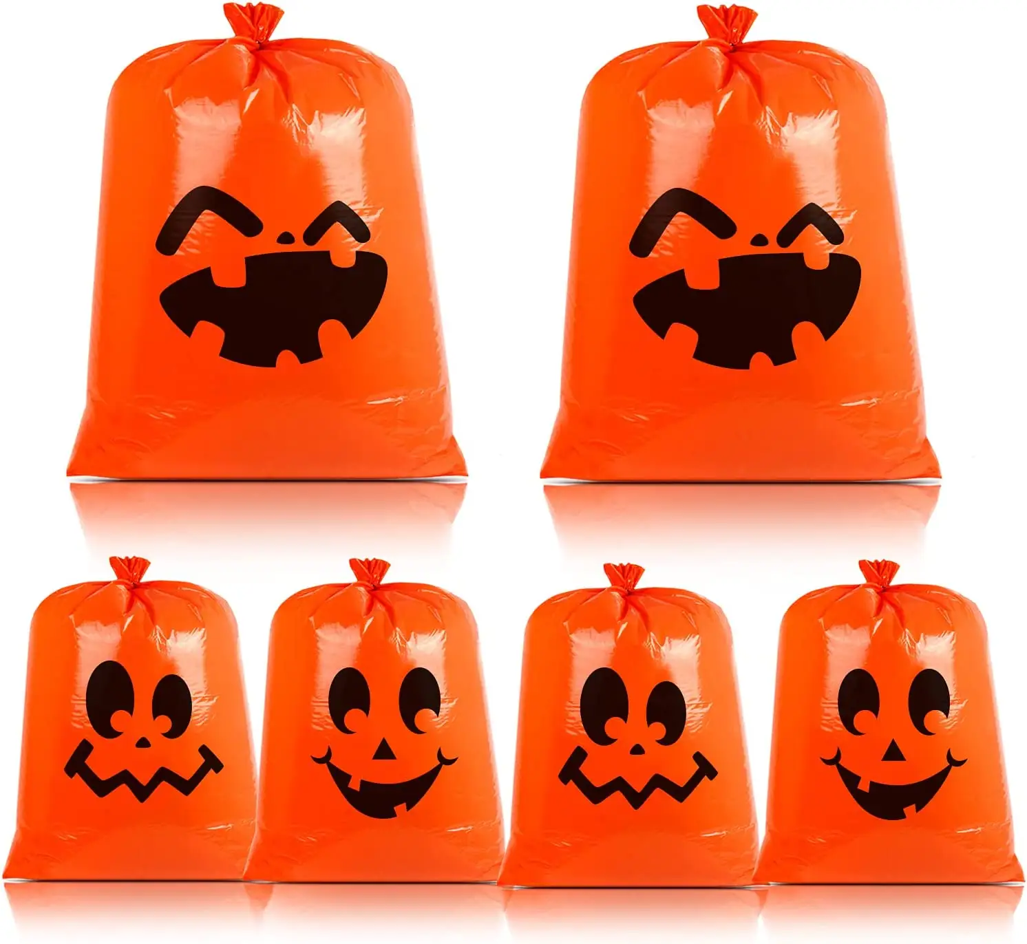 Spot Goods Giant Jack-o-lantern Pumpkin Lawn Bag - Pack of 9 with Twist Ties on sale