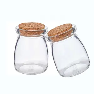 Bán Buôn Pudding Ủng Hộ Đám Cưới Mật Ong Chậu Sữa Canister Cup Mini Sữa Chua Glass Chum Với Nắp