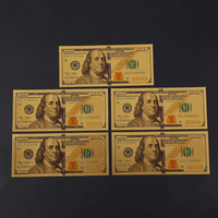 Billets de banque plaqués or 24 carats - faux billets européens, canadiens, australiens, en livres sterling britanniques - accessoires pour fonds de scène photo