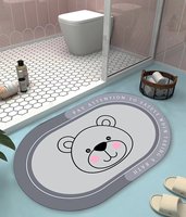 Tapis de salle de bain en microfibre personnalisé avec logo de marque, antidérapant, absorbant l'eau, tapis mignon en boue de diatomée, tapis de bain