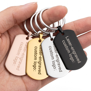 Customized Sublimation Round Square Heart Design Blank Custom Engraved Name Tag Real Estate Metal Keyring Keychain