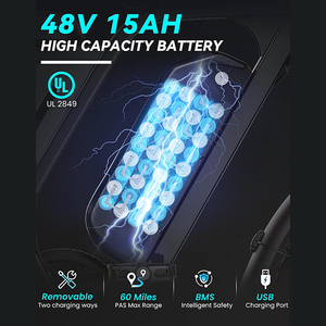 Bicicleta Eléctrica F6 DTTZH con Envío Rápido desde Almacén en EE. UU., Motocicleta Eléctrica para Adultos con NFC 48V15A y Canasta Trasera - Product Image 5