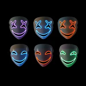 Light Up tasfiye korku maskesi LED Rave parti maskesi sıcak satış cadılar bayramı yetişkinler için Led maske