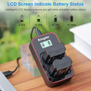 KingMa-Batería de NP-W235 NPW235 y BM058, nuevo kit de cargador dual <span class=keywords><strong>LCD</strong></span> inteligente para Fujifilm T-X4 TX4 - Product Image 4