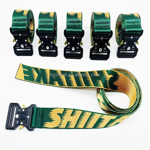 Logotipo personalizado de fábrica, tela de caza al aire libre, cinturón Jacquard para hombres, hebilla de liberación rápida, cinturón de pistola de nailon táctico tejido para hombres - Product Image 1