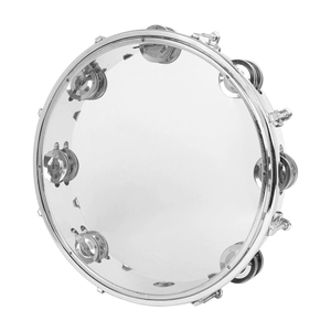 Nouveau Tambourin à main auto-accordant à double rangée de 10 pouces bleu et blanc, corps de tambour en acier inoxydable, instrument de musique - Product Image 4