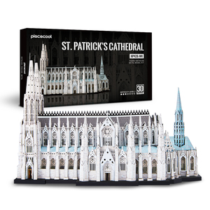 Kit de modèle de la cathédrale de Saint-Patrick <span class=keywords><strong>Piececool</strong></span>, modèle en métal artisanal, puzzle en métal <span class=keywords><strong>3D</strong></span>, cadeau de Noël pour adultes - Product Image 1
