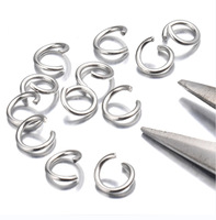 Anneaux Ouverts DIY en Or 18 Carats & Acier Inoxydable Argenté, Non-Ternissables, Accessoires de Bijouterie 100-200 Pièces/Lot, Maillons & Composants