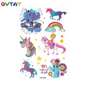 Unicorn Desain Glitter Sementara Tato Stiker Anak Tato Tubuh