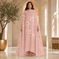 Robe Abaya Kaftan brodée de fleurs dorées pour femmes musulmanes, pour l'Aïd et les mariages