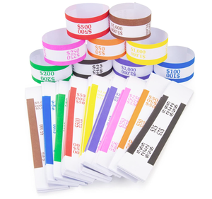Sangles à monnaie ABA assorties de 9 couleurs avec papier kraft résistant et adhésif puissant pour l'emballage de billets - Product Image 1