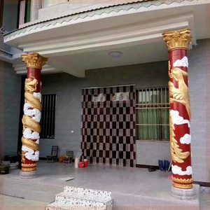 Cetakan pilar beton Dekorasi naga <span class=keywords><strong>Phoenix</strong></span>, cetakan semen konstruksi pilar Romawi kolom plastik 35cm