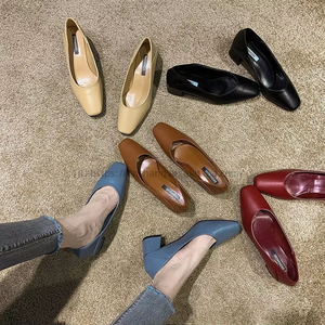 Wholesale Trendy Women's Summer Slip-On High <b>Heels</b> New Design Medium Thick <b>Heels</b> for Beautiful Walking - Product Image 2