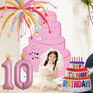 Joyeux <span class=keywords><strong>Anniversaire</strong></span> : Décoration Scénique Multicolore avec Feux d'Artifice et Ballons pour Fête de Fille de Deux Ans, Créant une Ambiance Cérémonielle et Décorative - Product Image 5