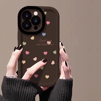 Coque en TPU peinte coeur arc-en-ciel pour iPhone 14 Pro 15 Pro Max pour iPhone 13 étuis de téléphone portable compatibles avec sensation de bouffée