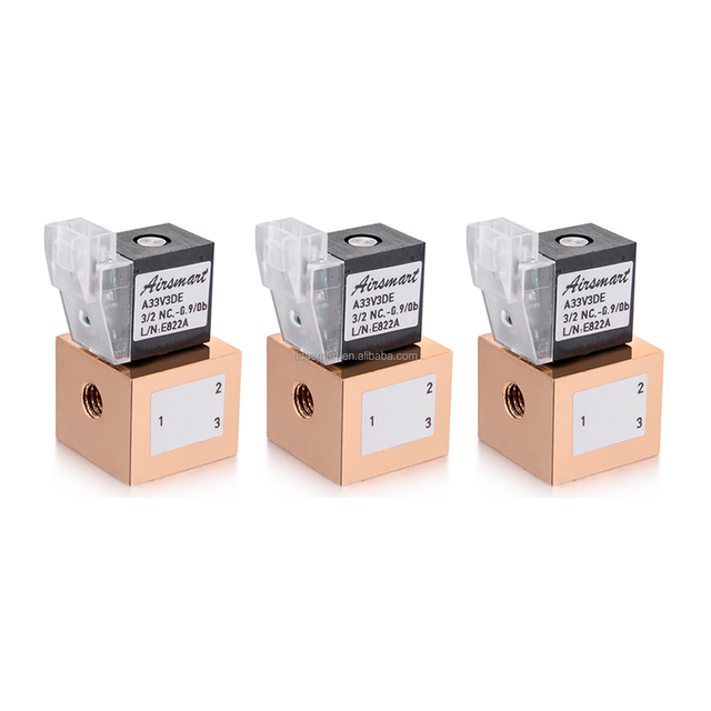 Micro 3/2 24VDC Gas Solenoid Valve 3 Way Electromagnetic Directional Control Valve OEM