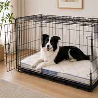 Gepolsterte Kühlende Hundematte mit Gestepptem Oberflächenbelag, Rutschfester Silikonbasis & Transparentem Fenster für Innenbereich & Reisen